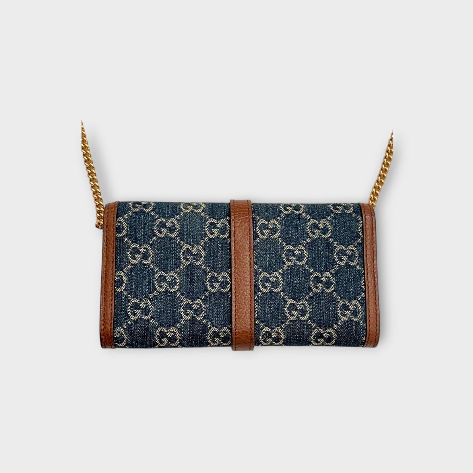 GUCCI Jackie Chain Wallet 1961 Indigo Blue