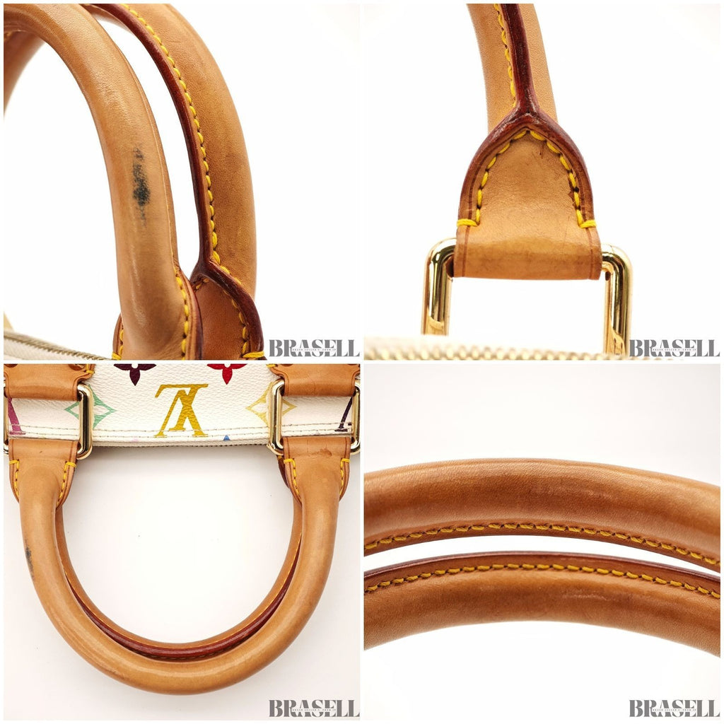 Louis Vuitton Alma Multicolor M92647 Tote Bag Handbag Colorful White Blanc