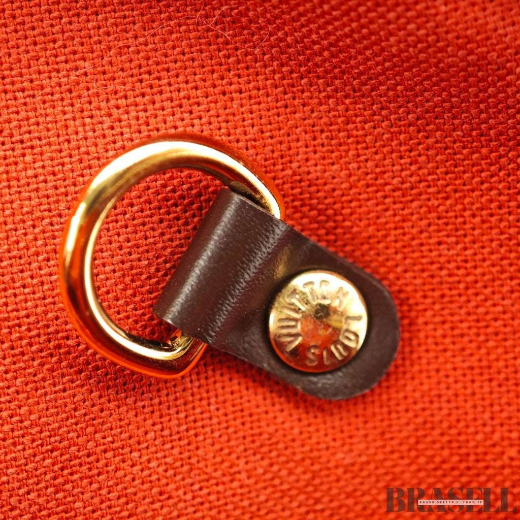 LOUIS VUITTON Logo Ribera MM Hand Bag Damier Ebene Leather Brown N41434 Spain