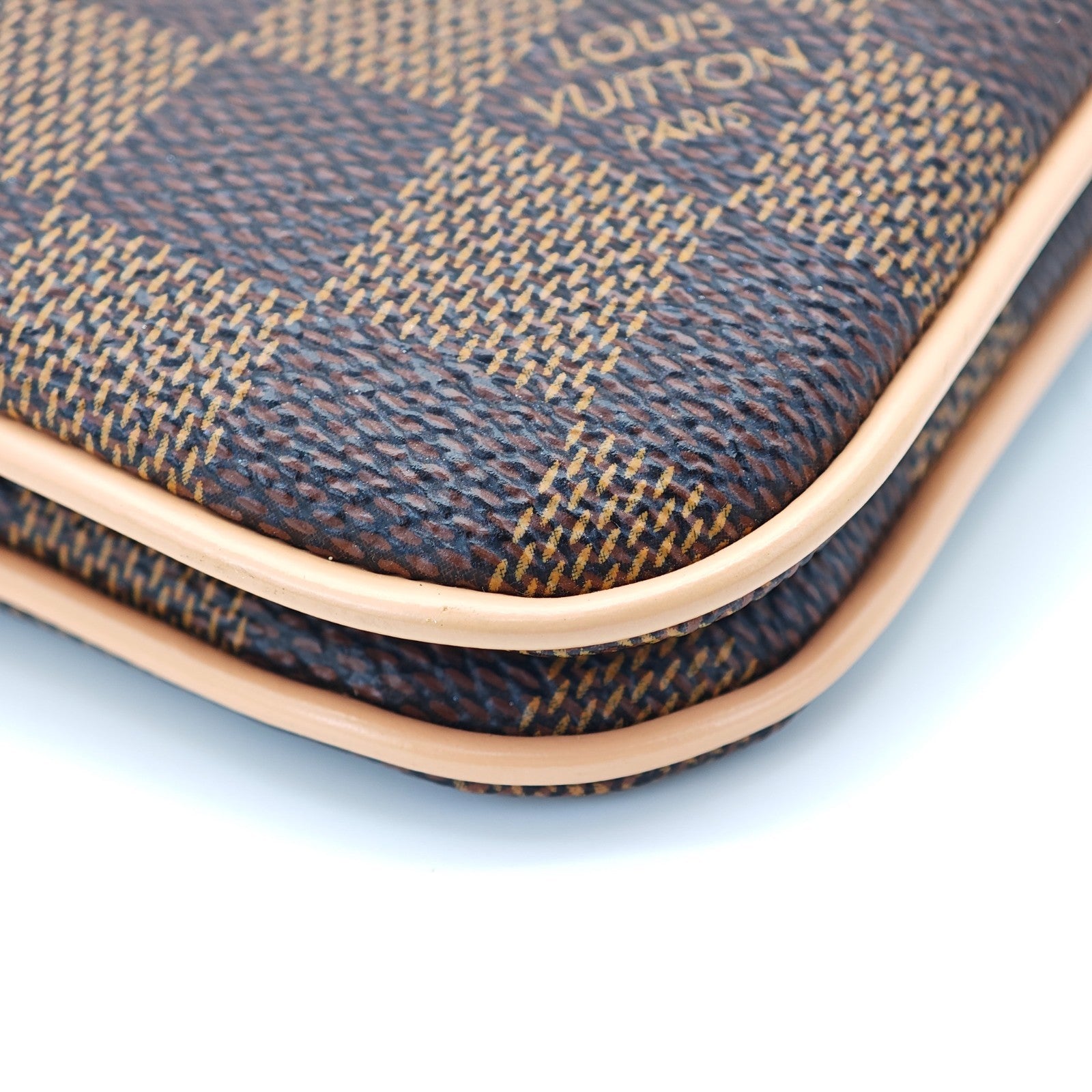 LOUIS VUITTON Damier Double Zip Pochette N60254 Damier Canvas
