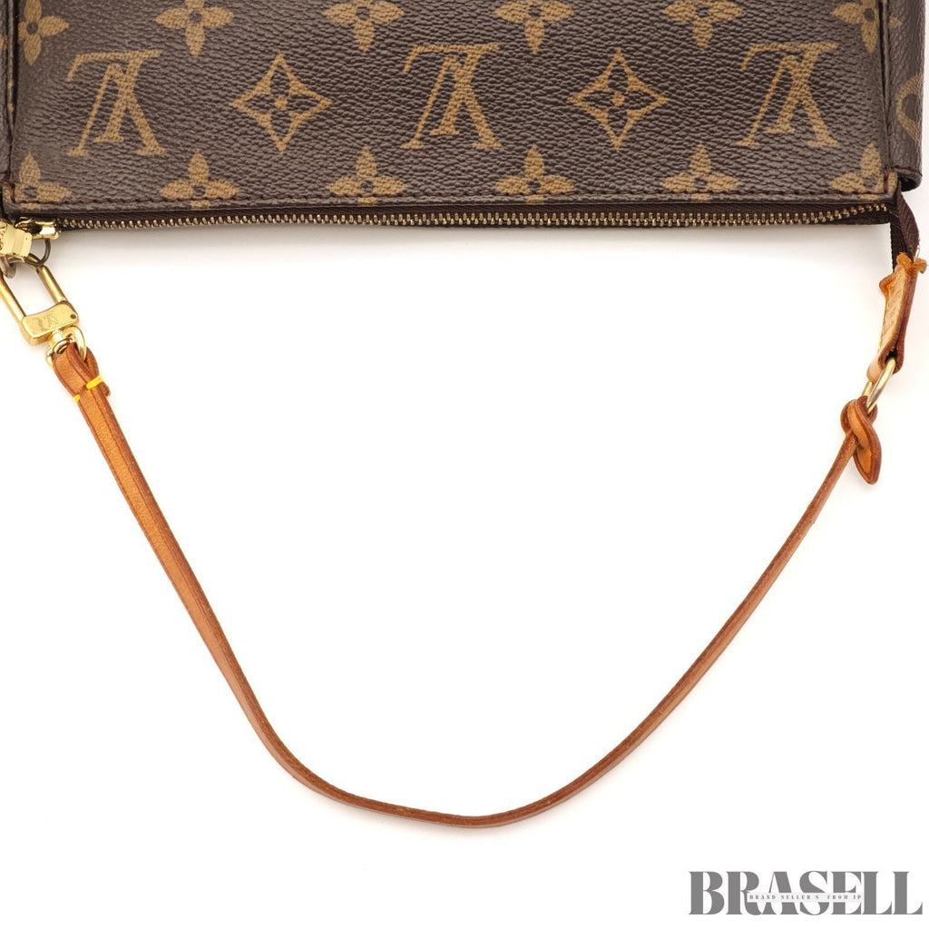 LOUIS VUITTON Pochette Accessoires Hand Bag Monogram Leather Canvas M51980