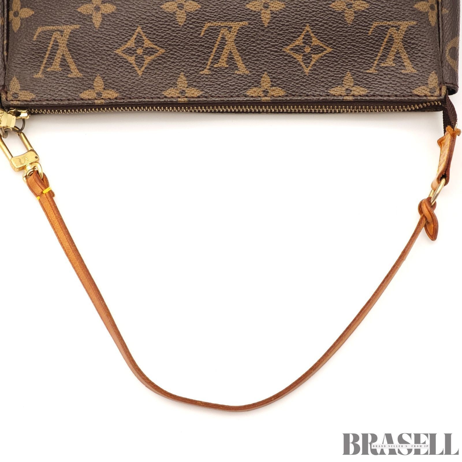 LOUIS VUITTON Pochette Accessoires Hand Bag Monogram Leather Canvas M51980