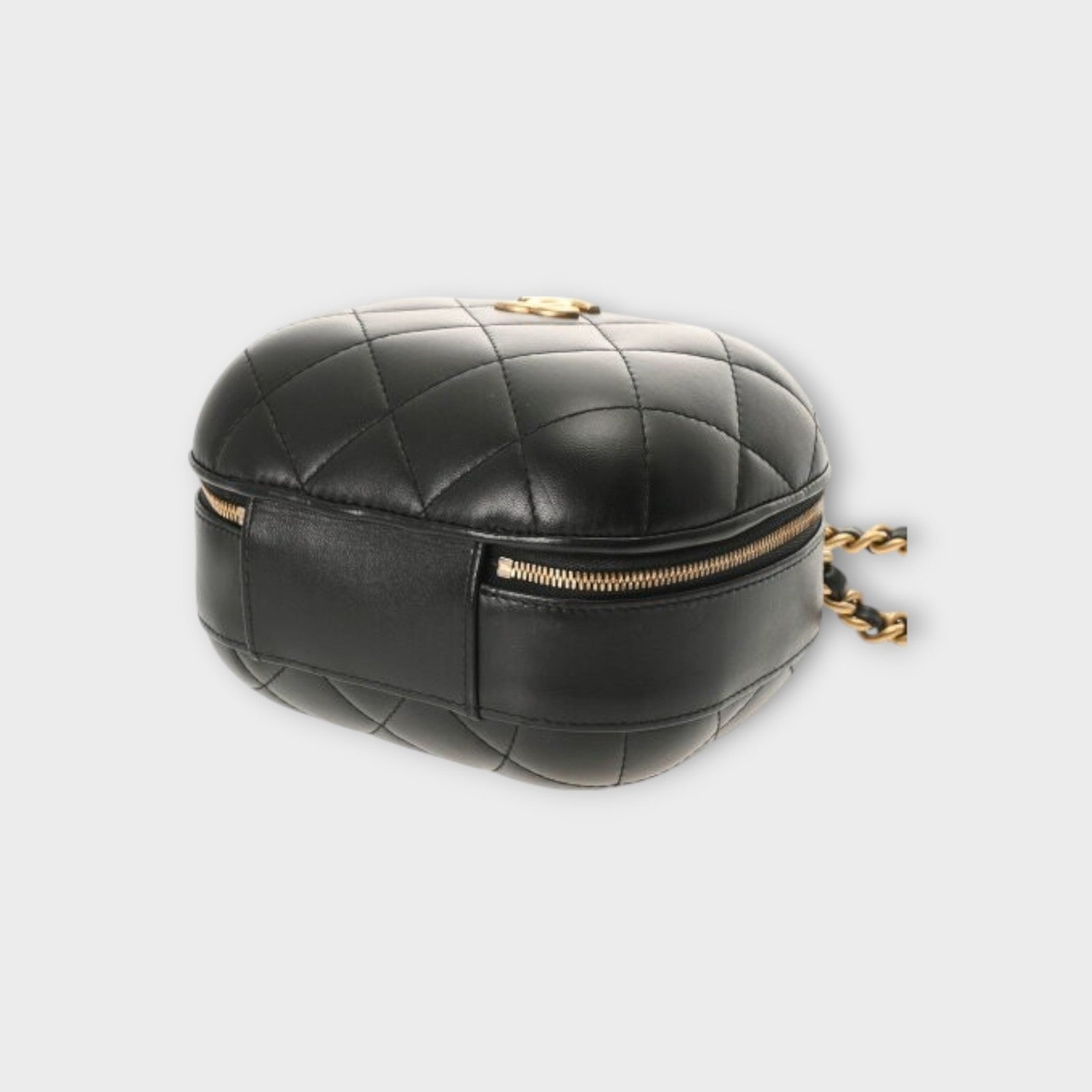 Chanel Matelasse Small Vanity Black Women's Lambskin Shoulder Bag AP2198 A Rank