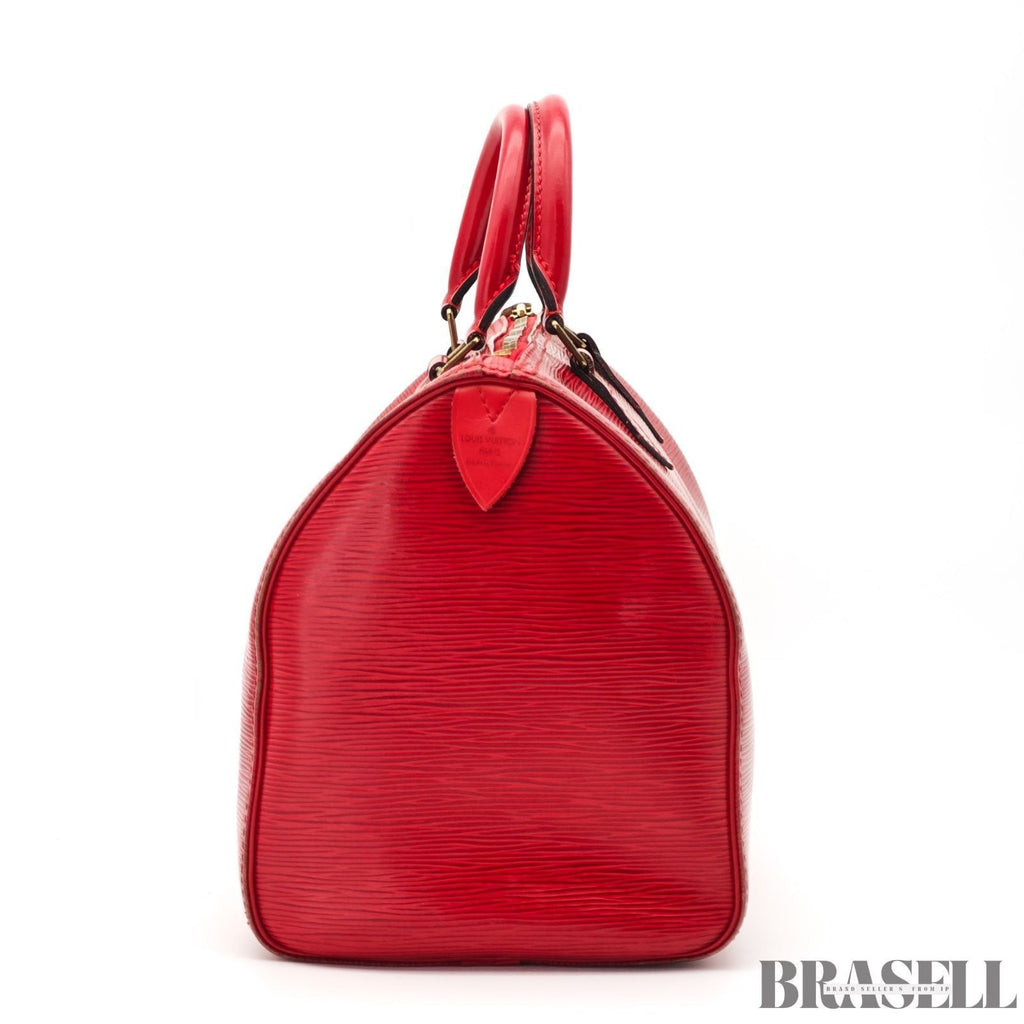 Louis Vuitton Epi Leather Speedy 30 Red Vintage Handbag Mini Boston Bag Women