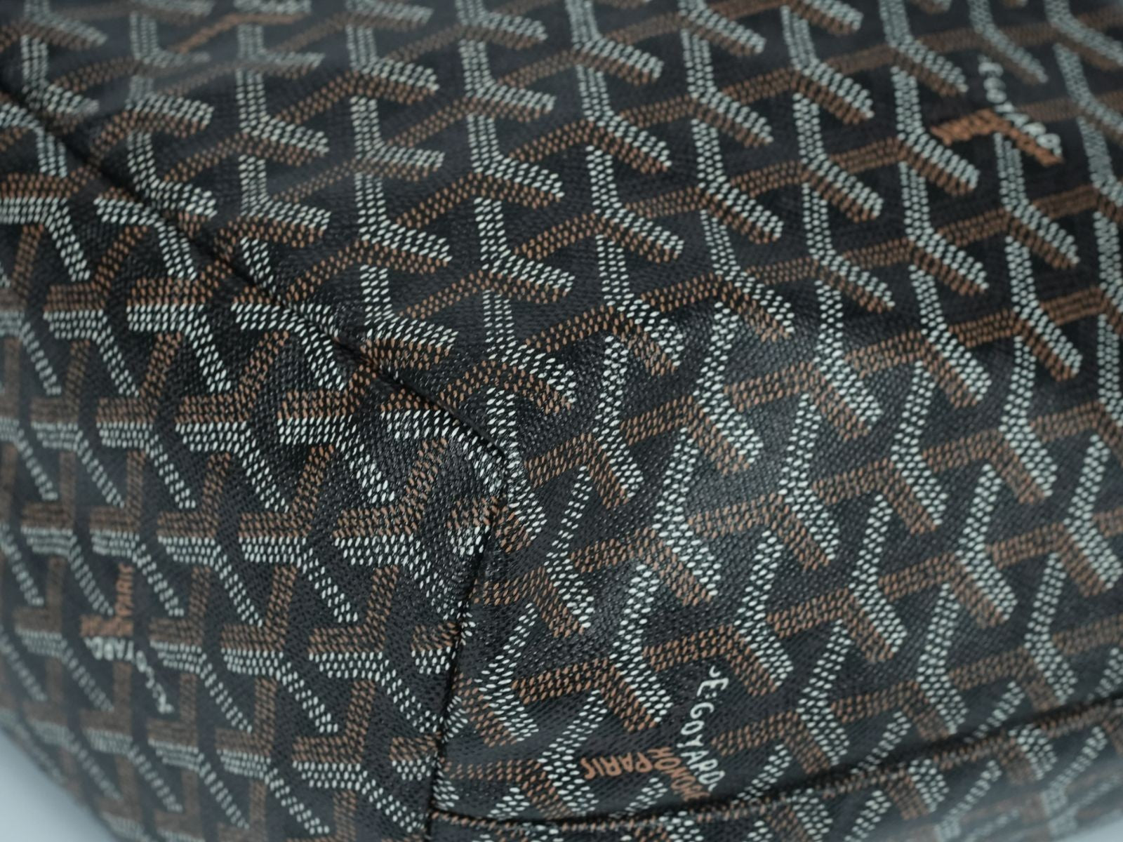 GOYARD Saint Louis PM Tote Bag Canvas Leather Handle Black Women's With Pouch