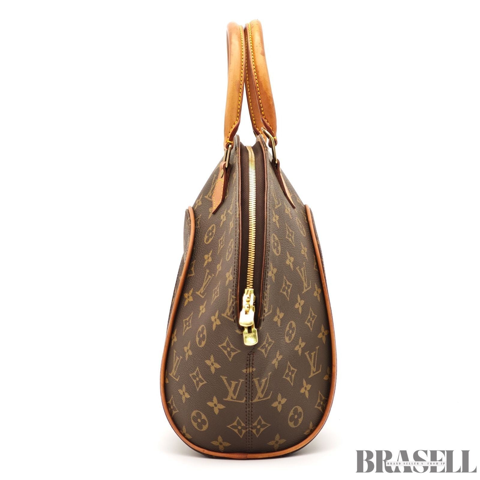 LOUIS VUITTON LV Logo Ellipse MM Hand Bag Monogram Leather Brown M51126 Large