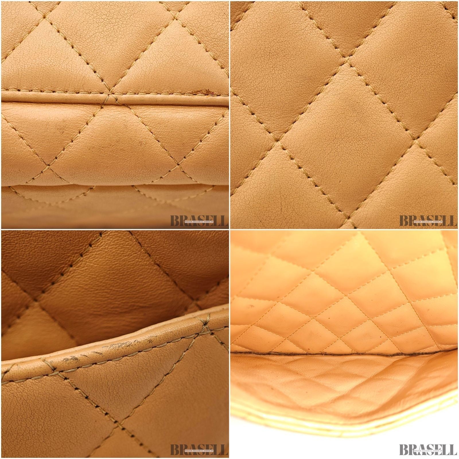 CHANEL Cambon Bowling Bag Handbag Leather Beige Black France Women