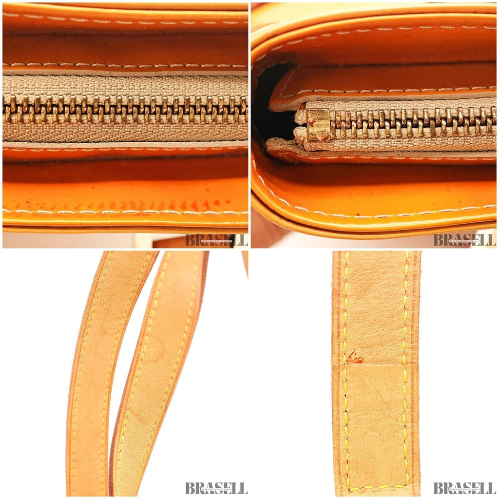 Louis Vuitton Vernis Houston M91340 Tote Bag Patent Leather Large Capacity Gold