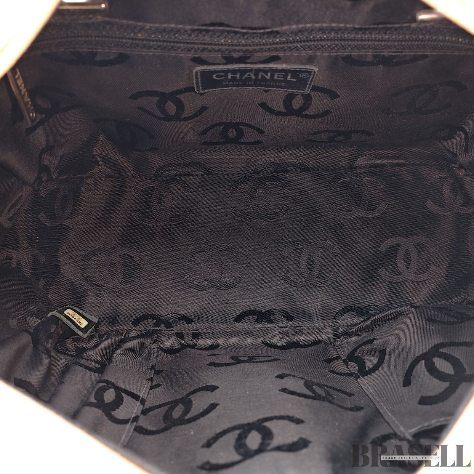 CHANEL Cambon Bowling Bag Handbag Leather Beige Black France Women