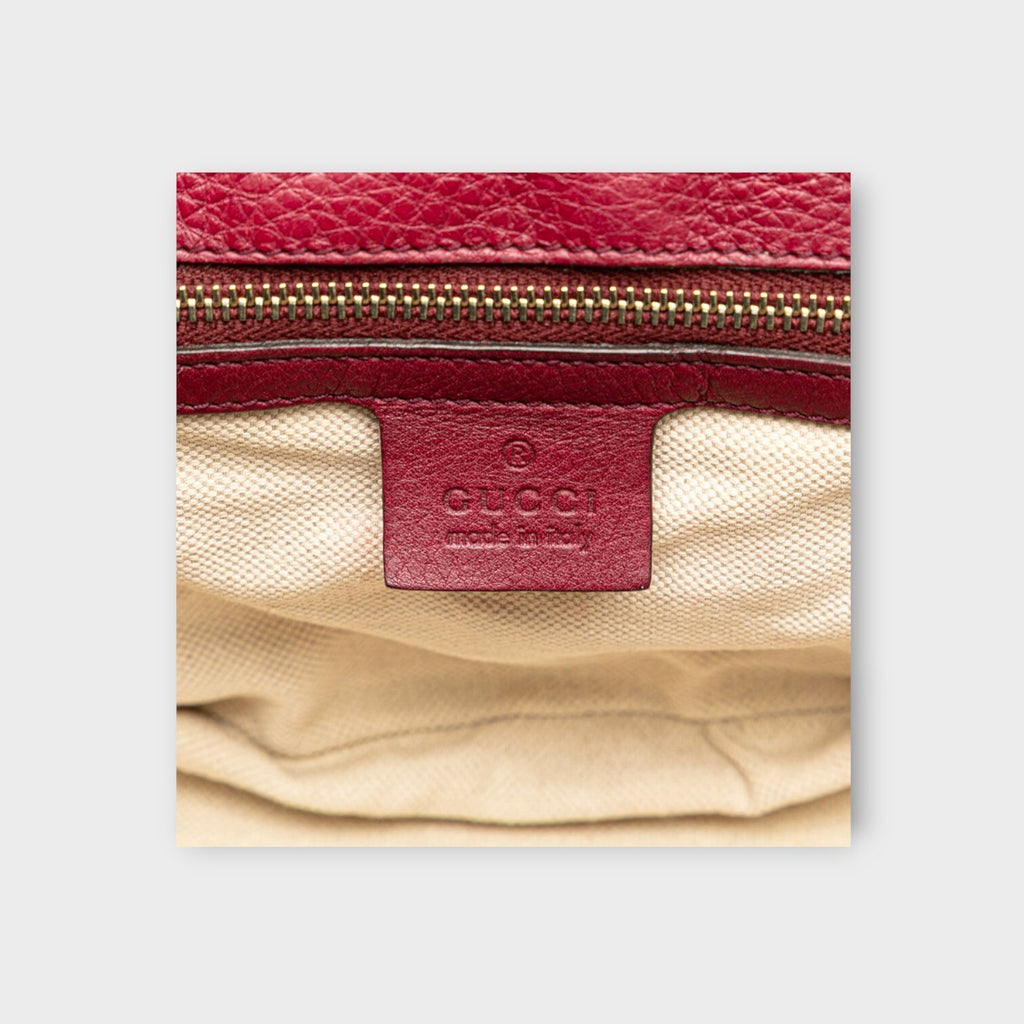 GUCCI New Bamboo Handbag Shoulder Bag 2WAY 256805 Bordeaux Leather【B】