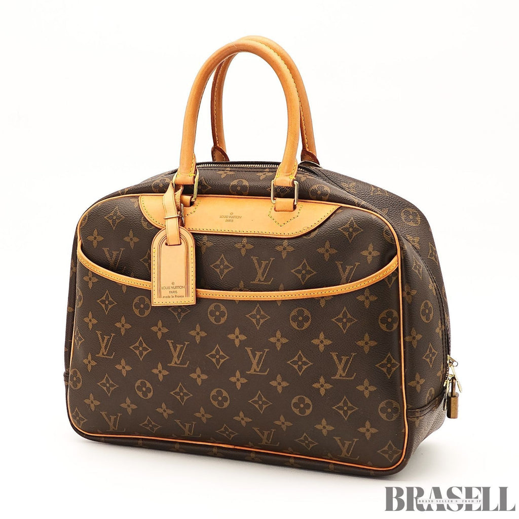 LOUIS VUITTON Deauville Hand Bag Monogram Leather Canvas Brown M47270 MB0055