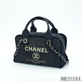 Chanel Deauville Line Bowling Bag A92749 Handbag Chain Tote Bag Denim Blue