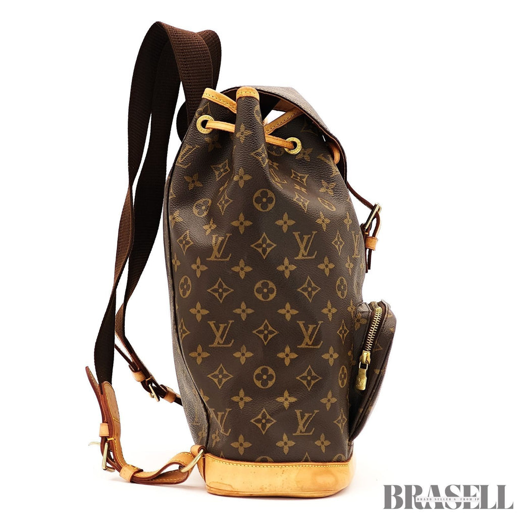 Louis Vuitton Montsouris GM M51135 Backpack Travel Monogram Canvas Leather Brown