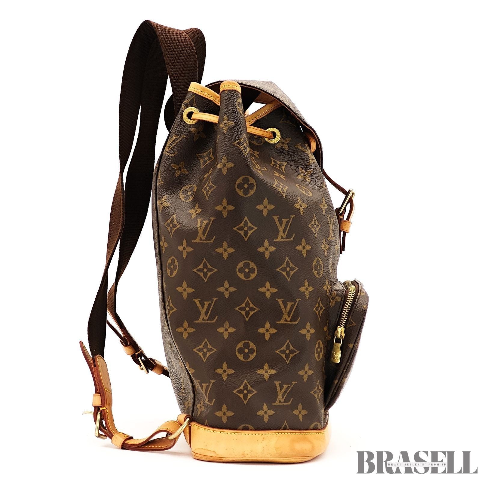Louis Vuitton Montsouris GM M51135 Backpack Travel Monogram Canvas Leather Brown