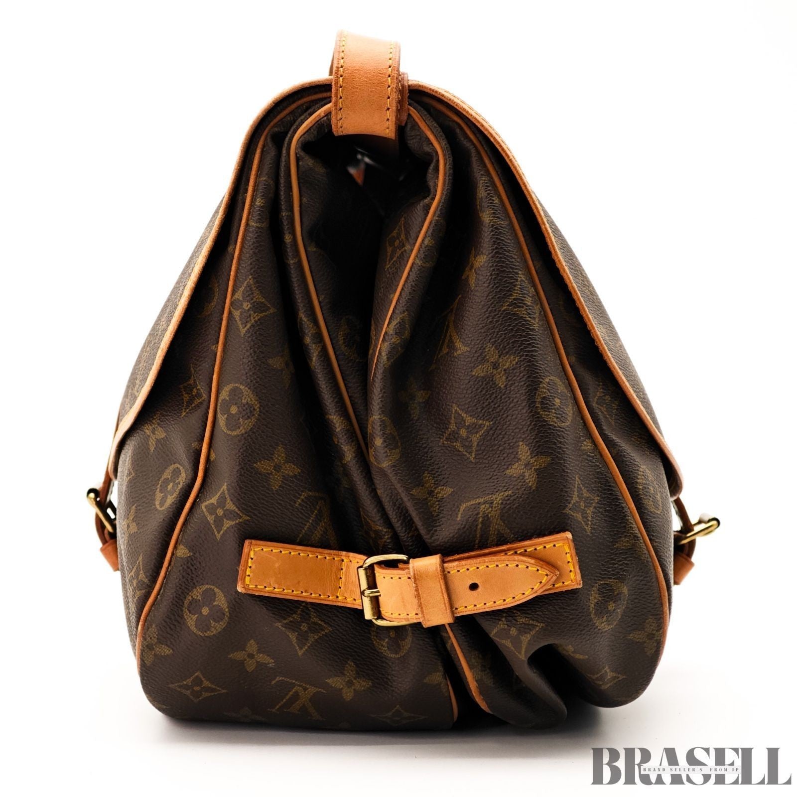 Louis Vuitton Saumur 35 M42254 Shoulder Bag Monogram Canvas Leather Brown Women