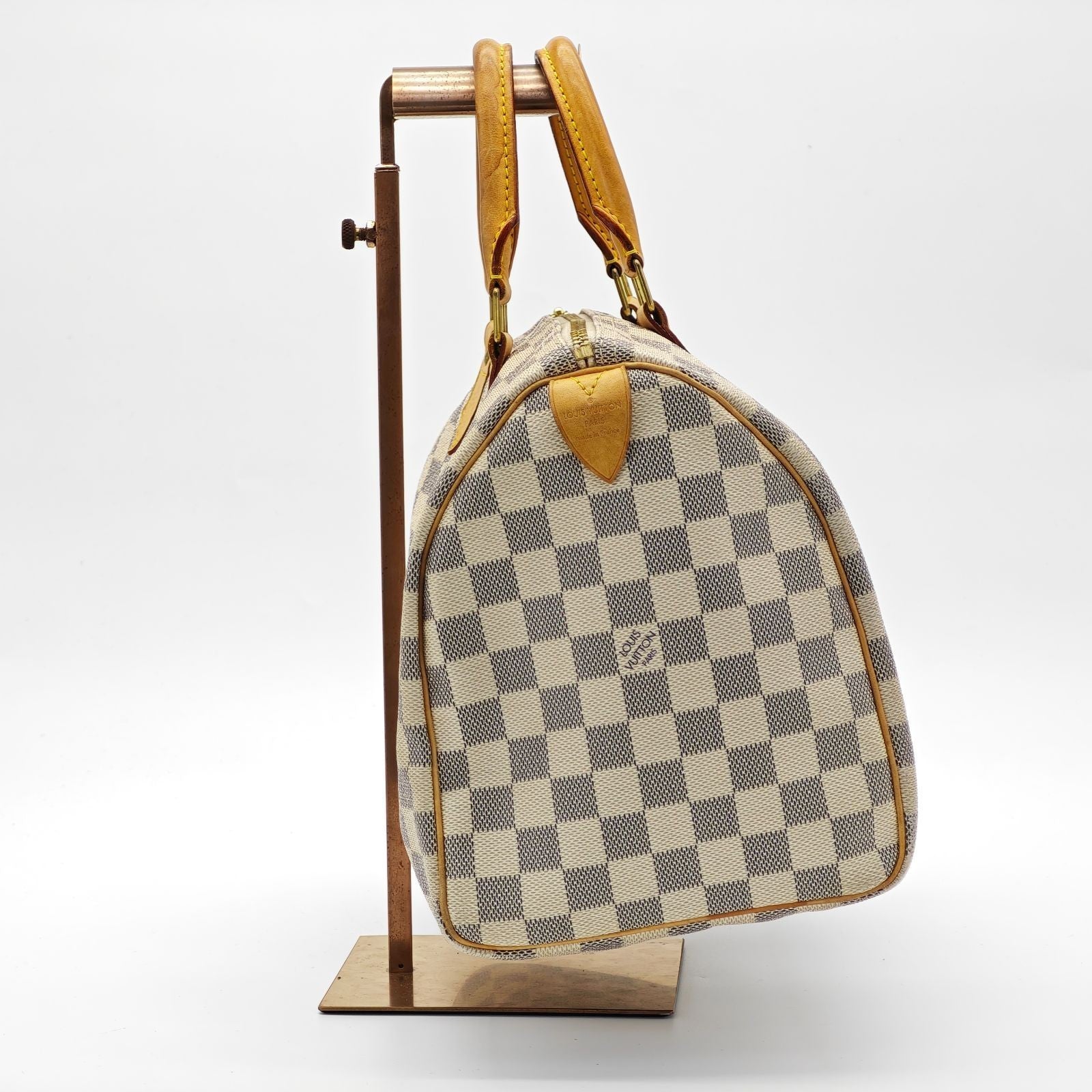 LOUIS VUITTON Damier Azur Speedy N41533 Boston Bag Large Capacity White