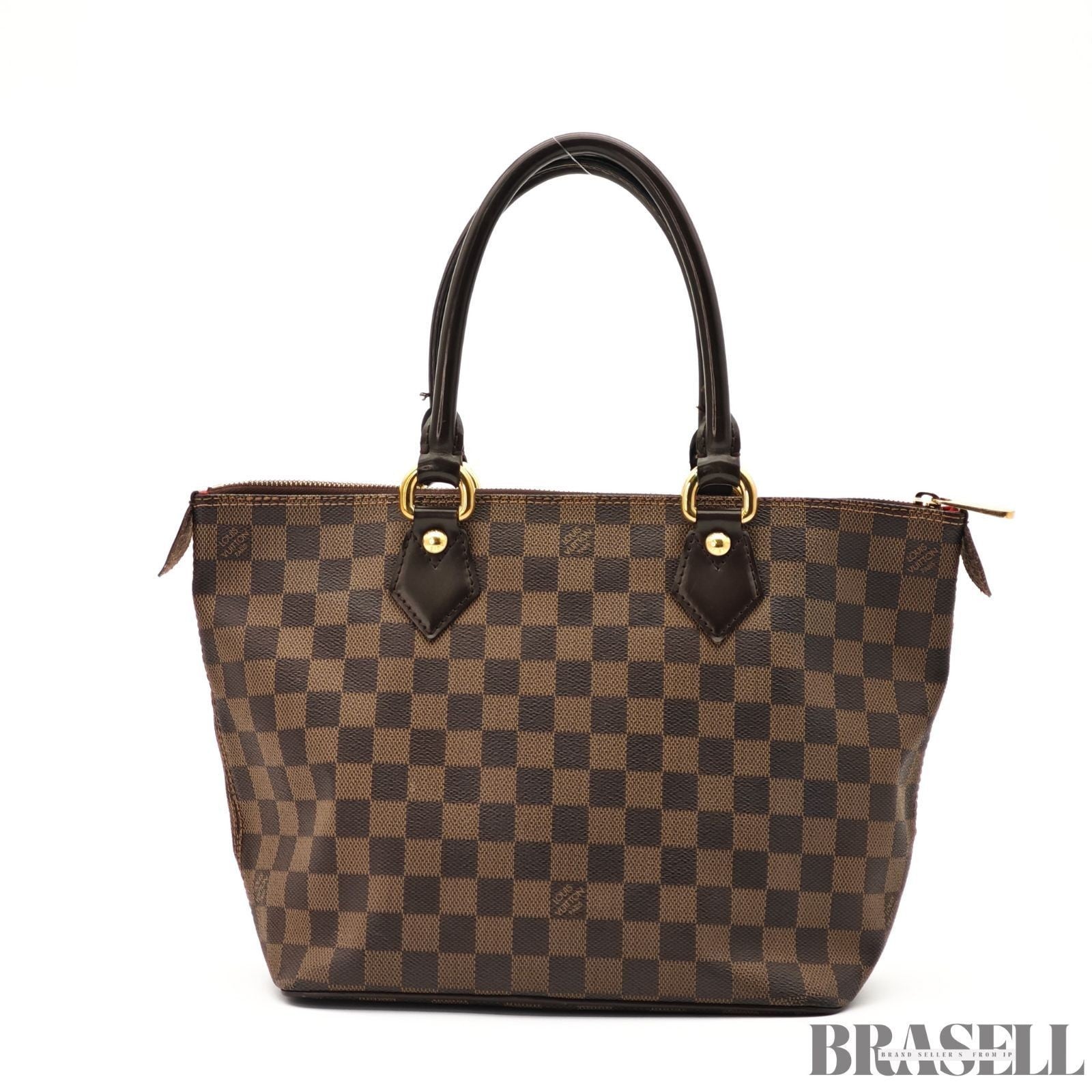 LOUIS VUITTON Saleya PM Tote Bag Handbag N51183 Brown Damier Canvas Leather