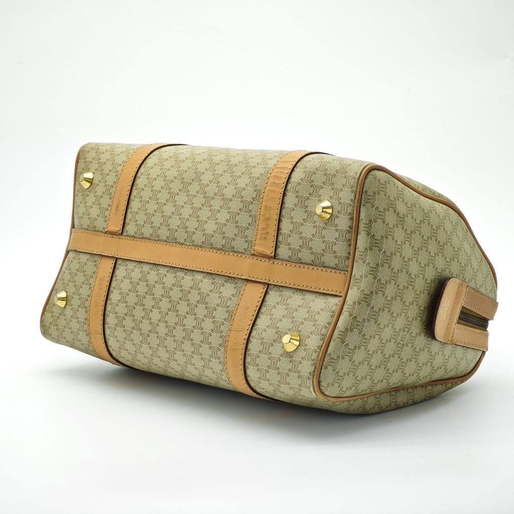 CELINE Macadam Mini Boston Bag Brown/Beige Women's