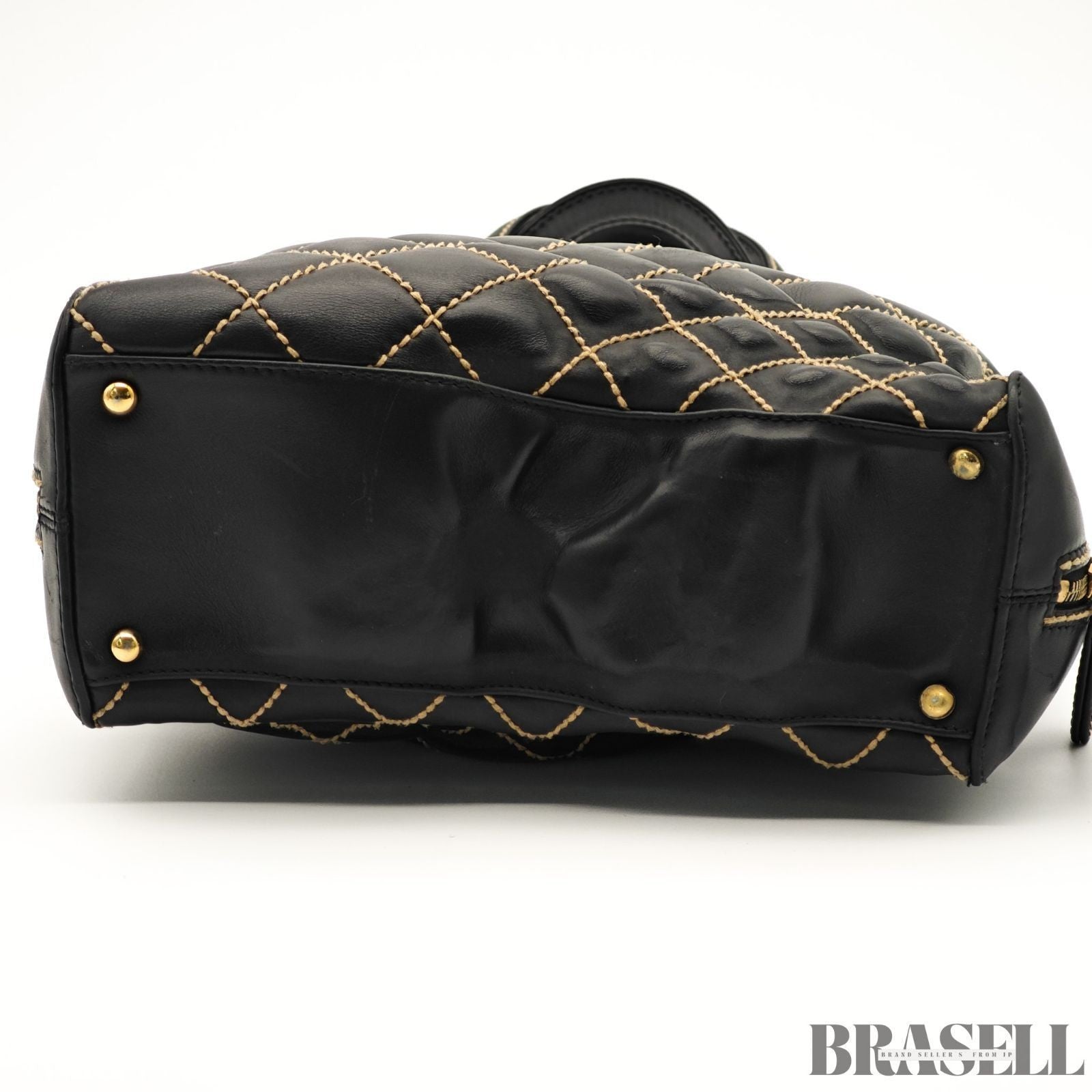 CHANEL Wild Stitch Tote Bag A14693 Black Leather Large Women's Warranty Card