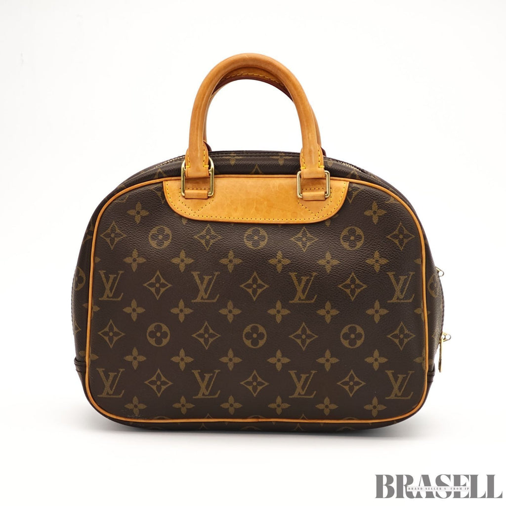Louis Vuitton Trouville Monogram Handbag M42228 Tote Bag Brown PVC Leather Women