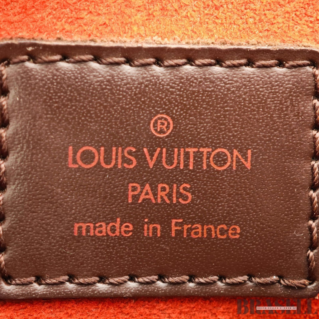 LOUIS VUITTON Saria ORIENTAL Hand Bag N51282 Damier Canvas Leather Ebene Brown