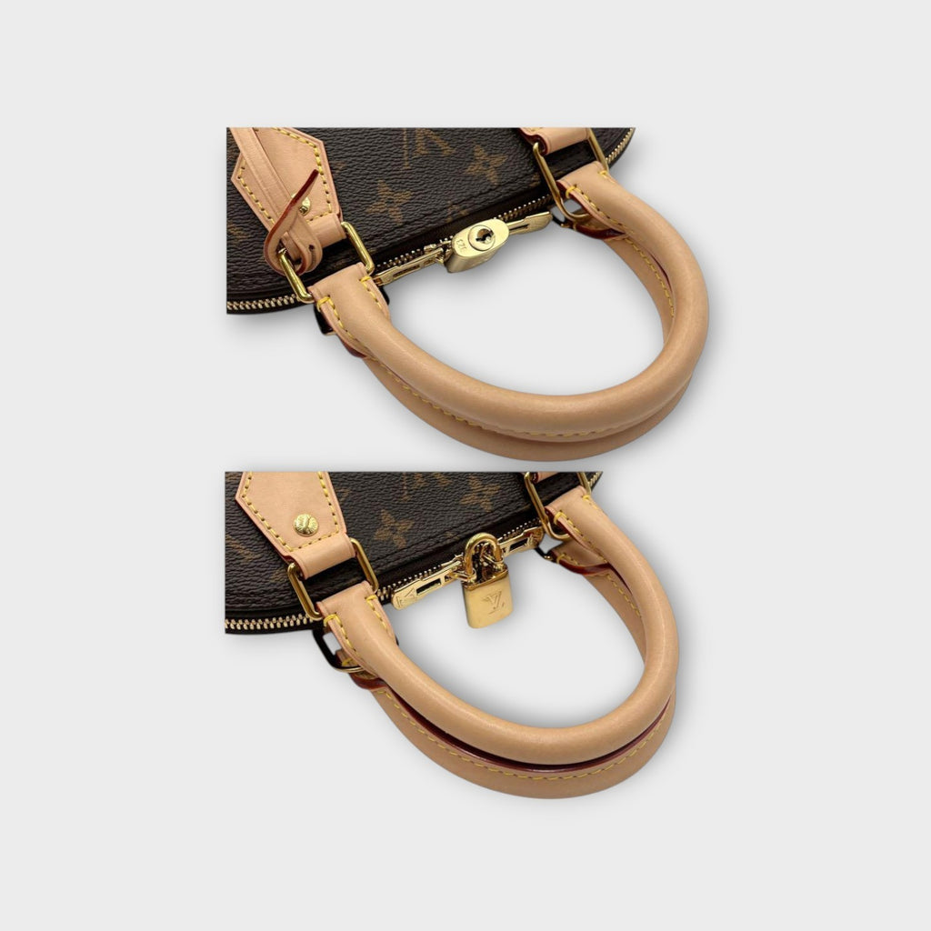 Louis Vuitton Alma BB M53152 Monogram 2Way Handbag Brown Beige Leather 【S】