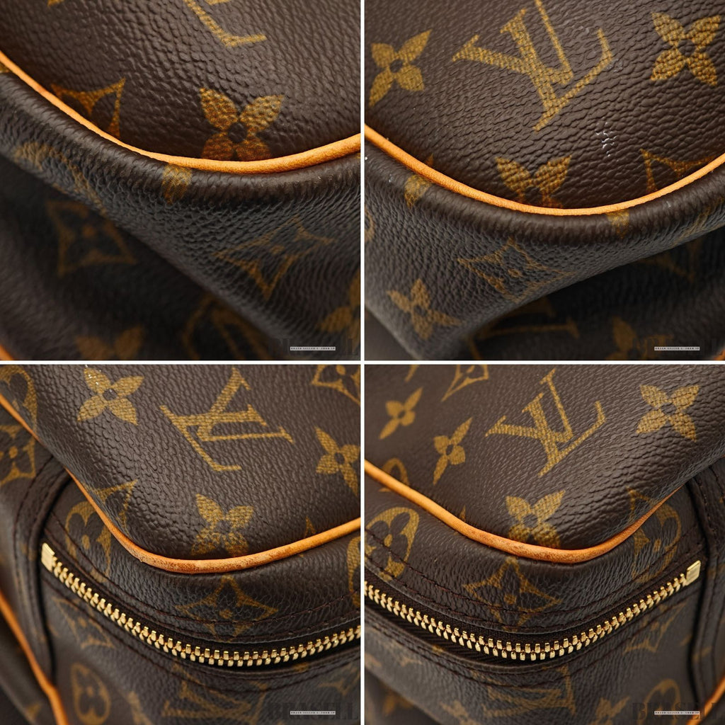 Louis Vuitton Alize 24 Heures Monogram M41399 2way Handbag Shoulder Bag Brown