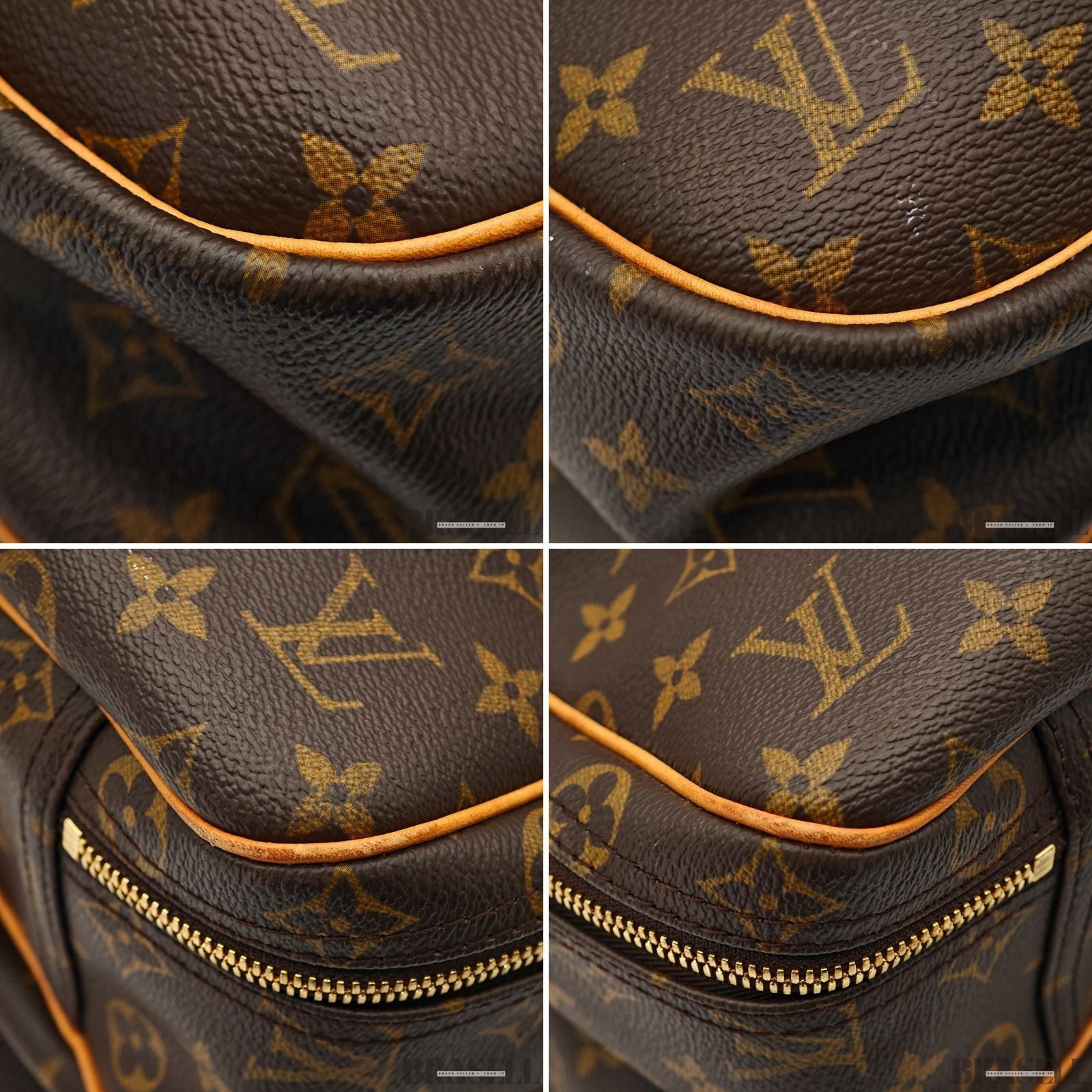 Louis Vuitton Alize 24 Heures Monogram M41399 2way Handbag Shoulder Bag Brown