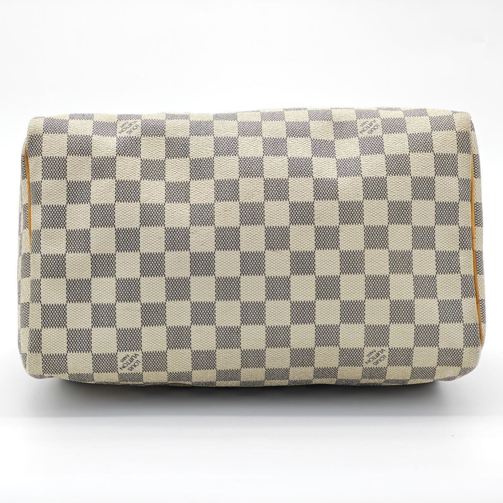 LOUIS VUITTON Damier Azur Speedy N41533 Boston Bag Large Capacity White
