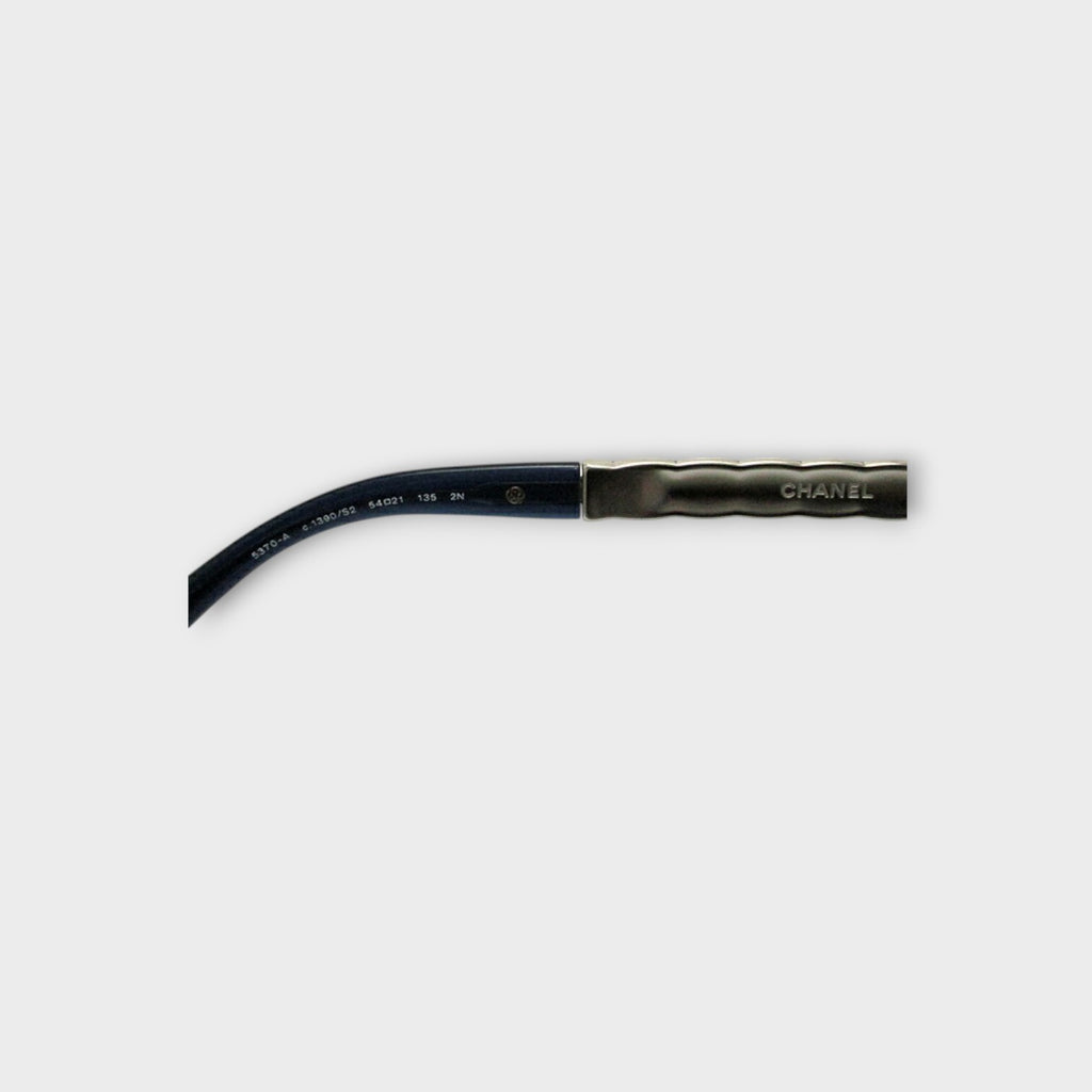 CHANEL Sunglasses Matelassé Indigo Blue Silver CH5478A Square 4□21-135 【A】
