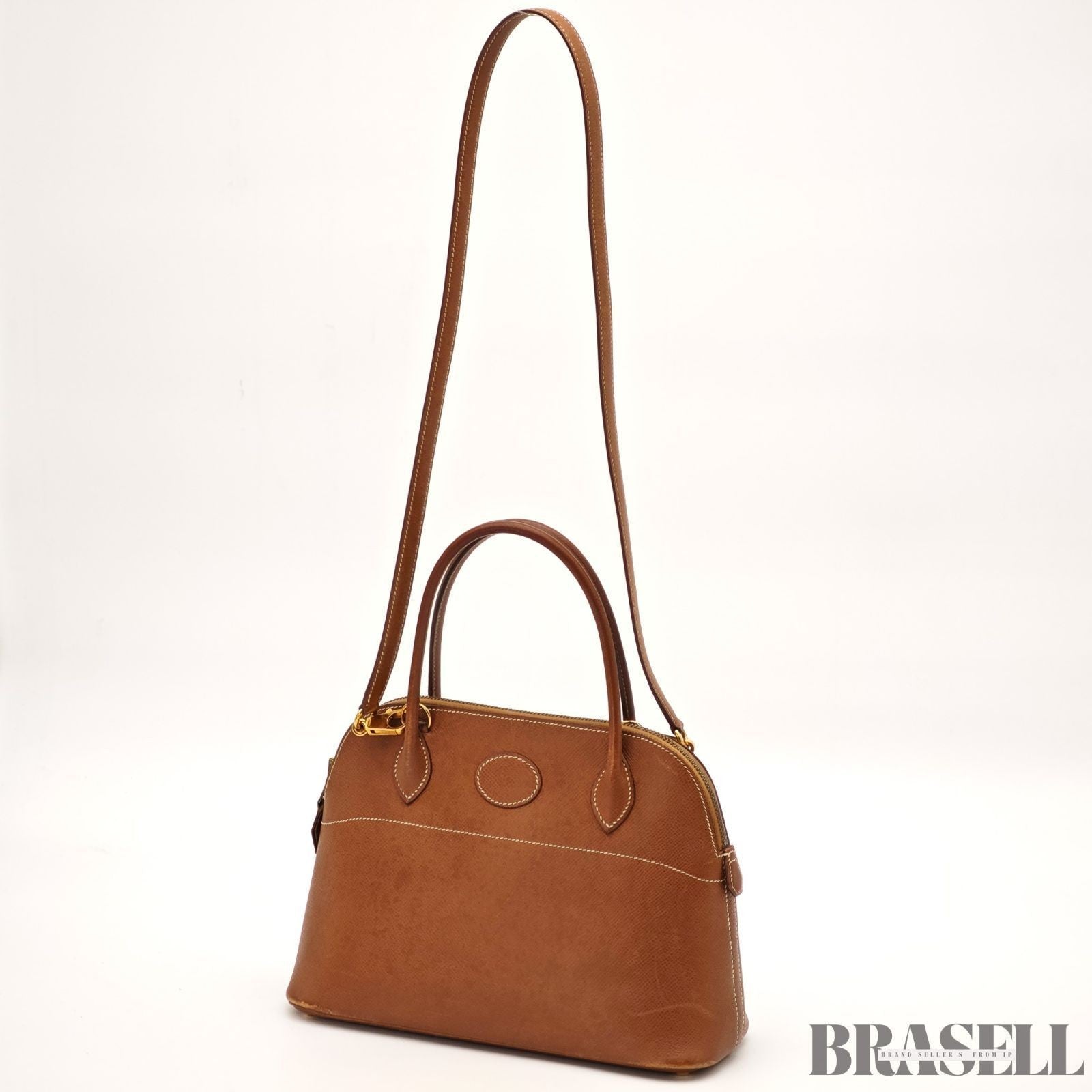 Hermes Bolide 27 Voe Epson 2way Handbag Shoulder Bag Brown Gold