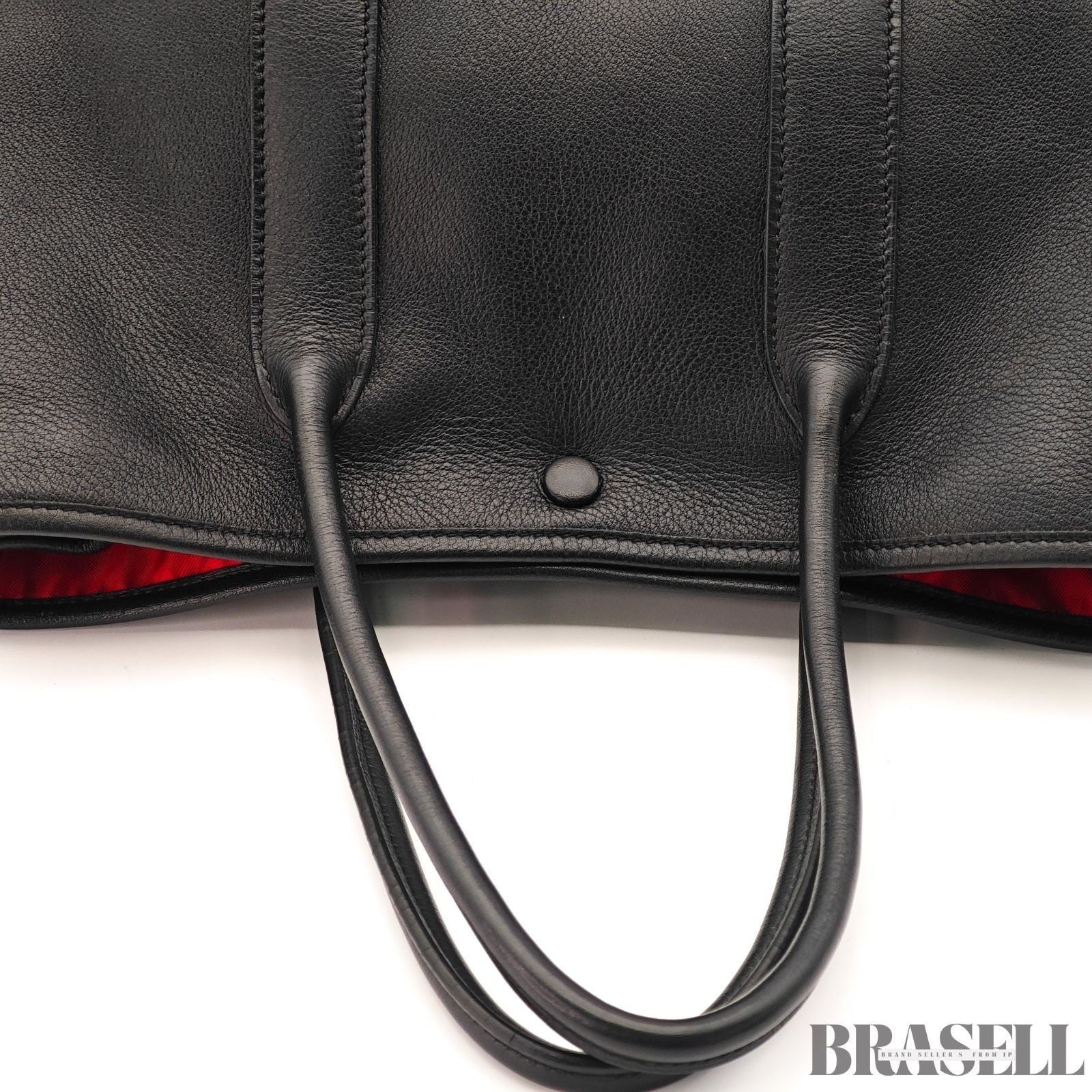 HERMES Garden Party TPM Noir Swift Leather Ginza Limited Edition Handbag Black