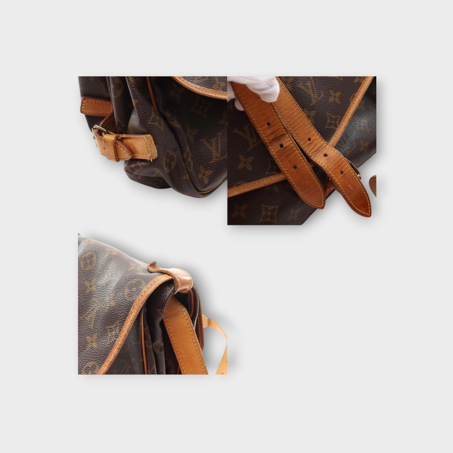 Louis Vuitton Saumur 35 Shoulder Bag Canvas Leather Monogram Brown M42254 【B】