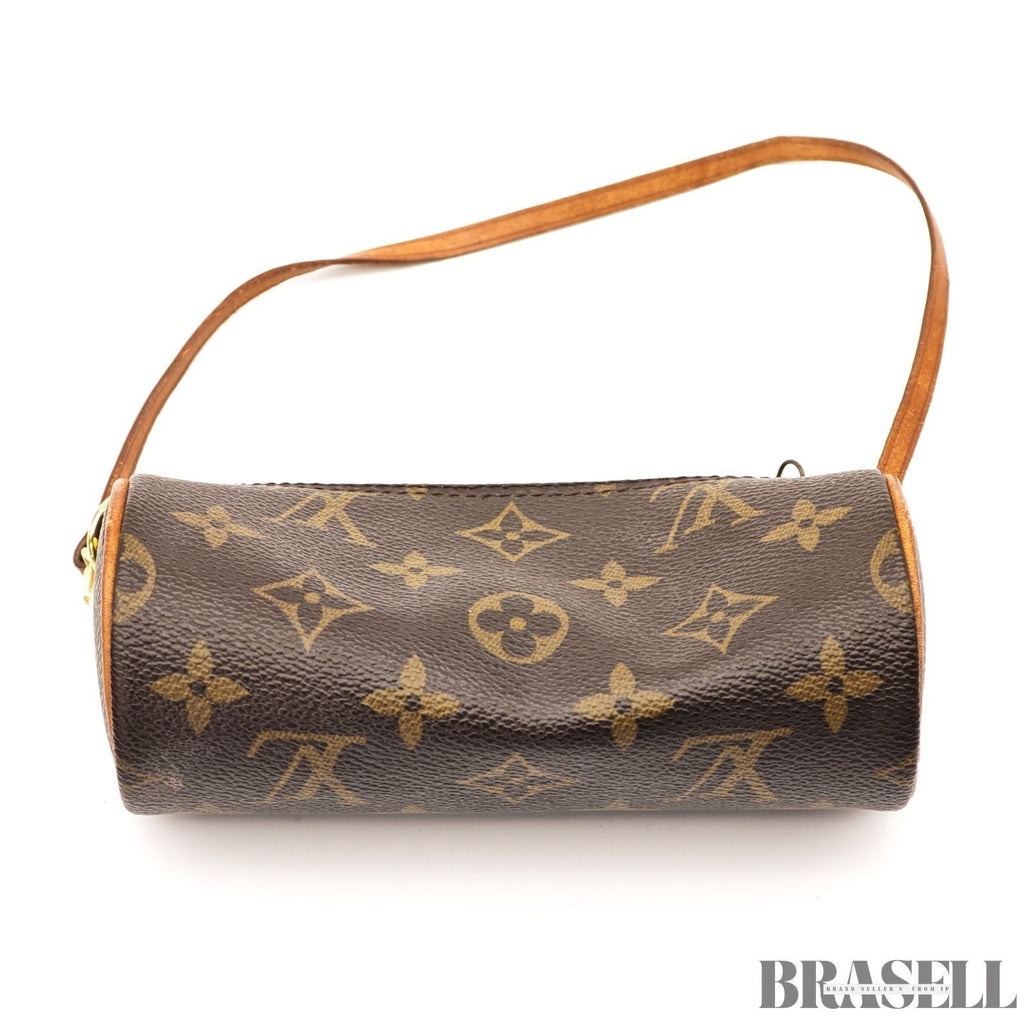 LOUIS VUITTON Papillon 30 M51385 Mini Boston Handbag Brown Monogram Canvas Pouch