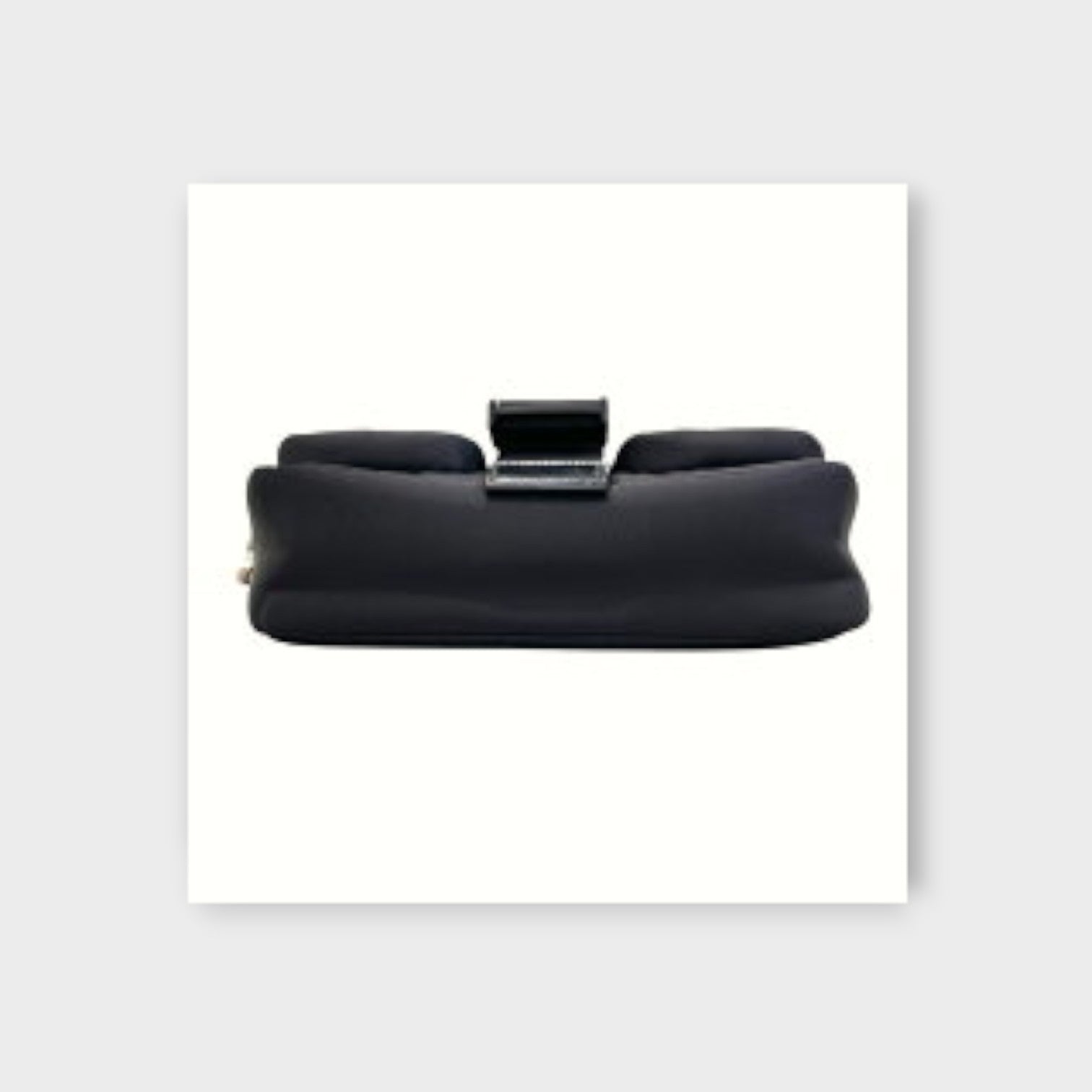 Prada Brushed Leather Shoulder Bag 1BD295 Black Patent Leather【B】