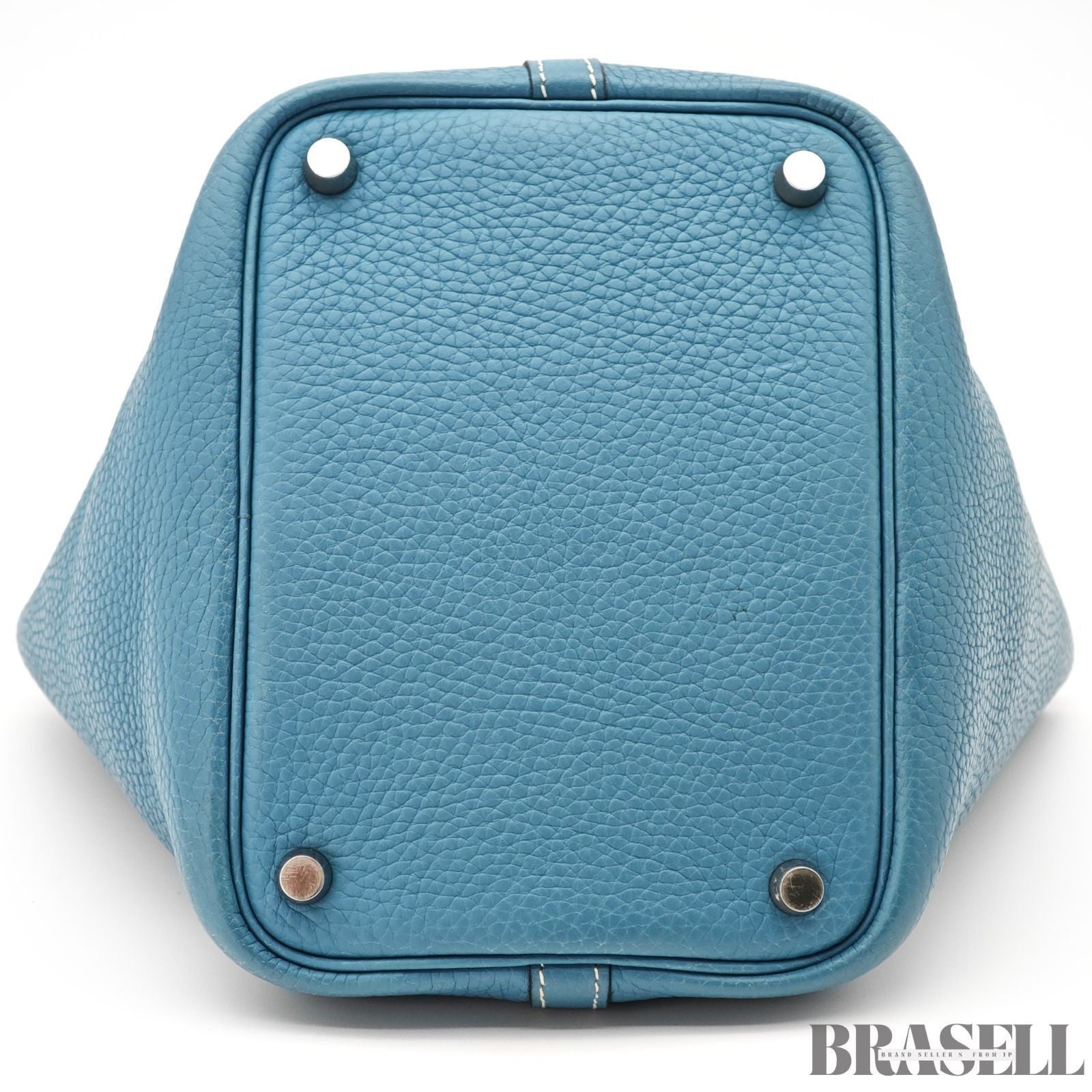 Hermes Picotin Blue Jean Taurillon Bag Tote Bag Bucket Bag Blue Silver Hardware