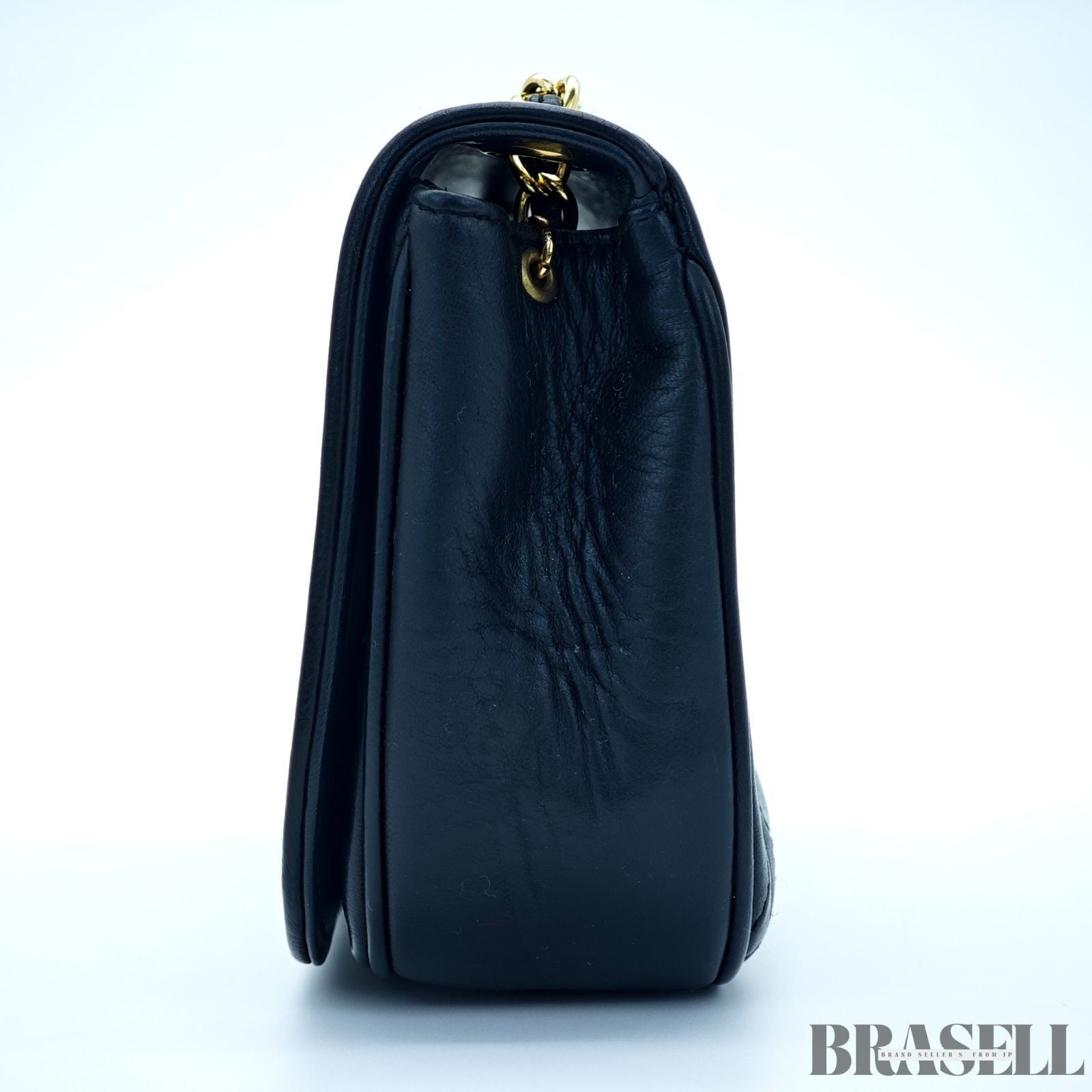 Chanel Chain Shoulder Diana Lambskin Shoulder Bag Flap Compact Black Women