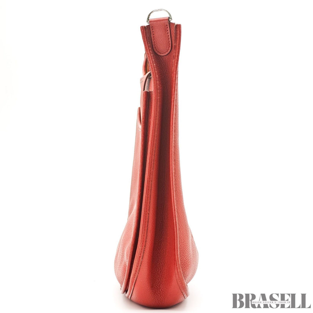 HERMES Evelyne II Shoulder Bag Brown Clemence Leather with Strap