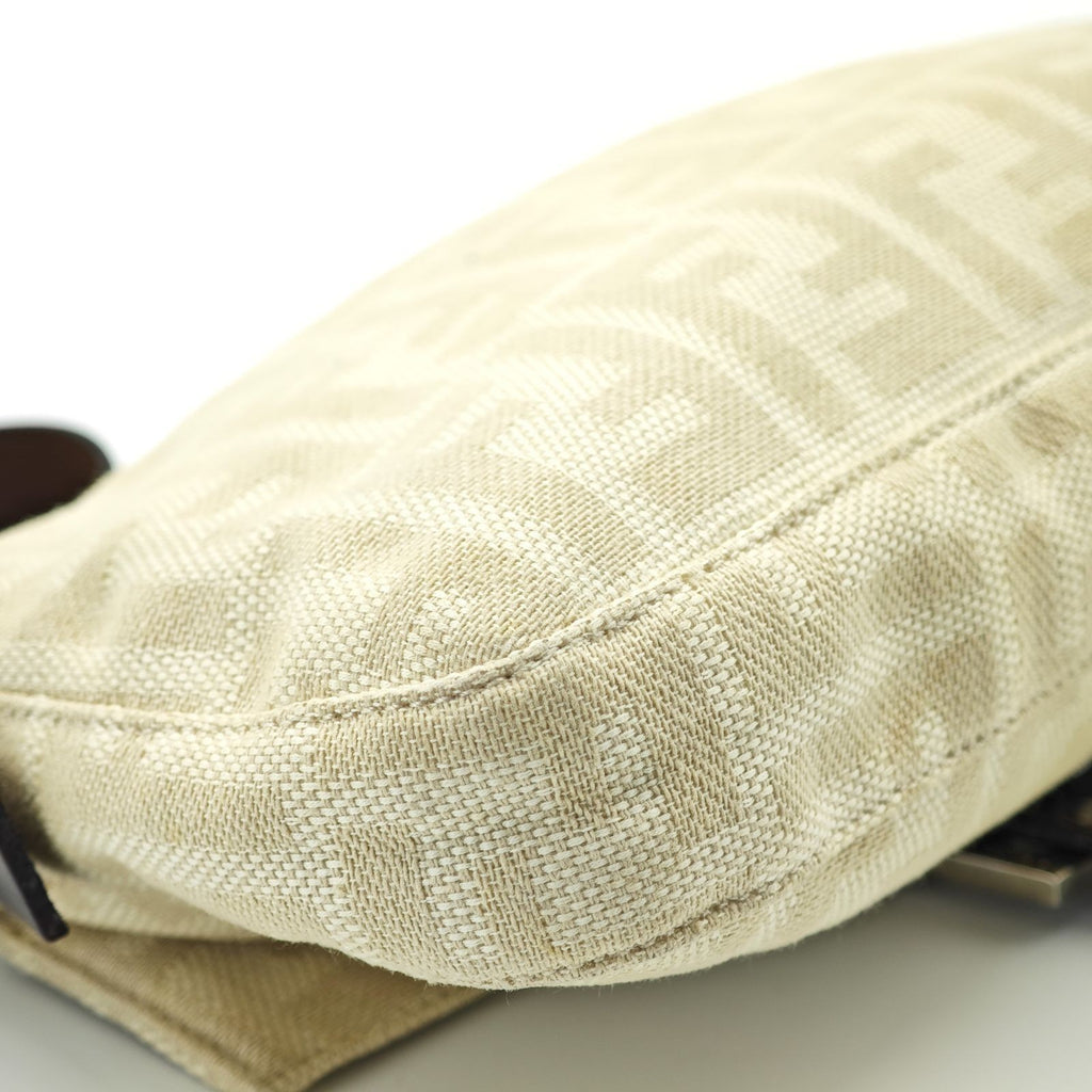 FENDI Mamma Bucket Handbag Canvas and Leather Beige Women's