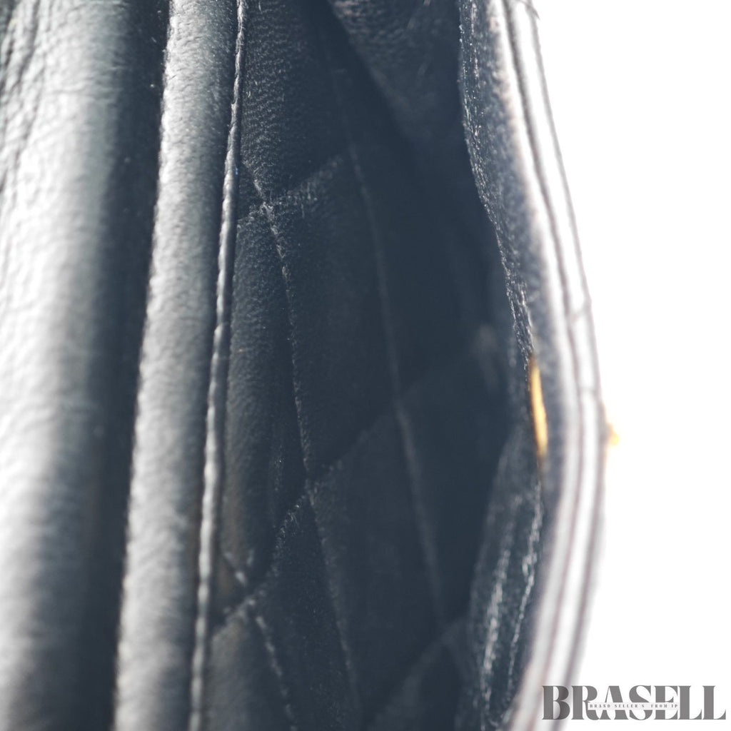 CHANEL Matelassé Black Backpack Bag Rucksack Flap Bag Lambskin