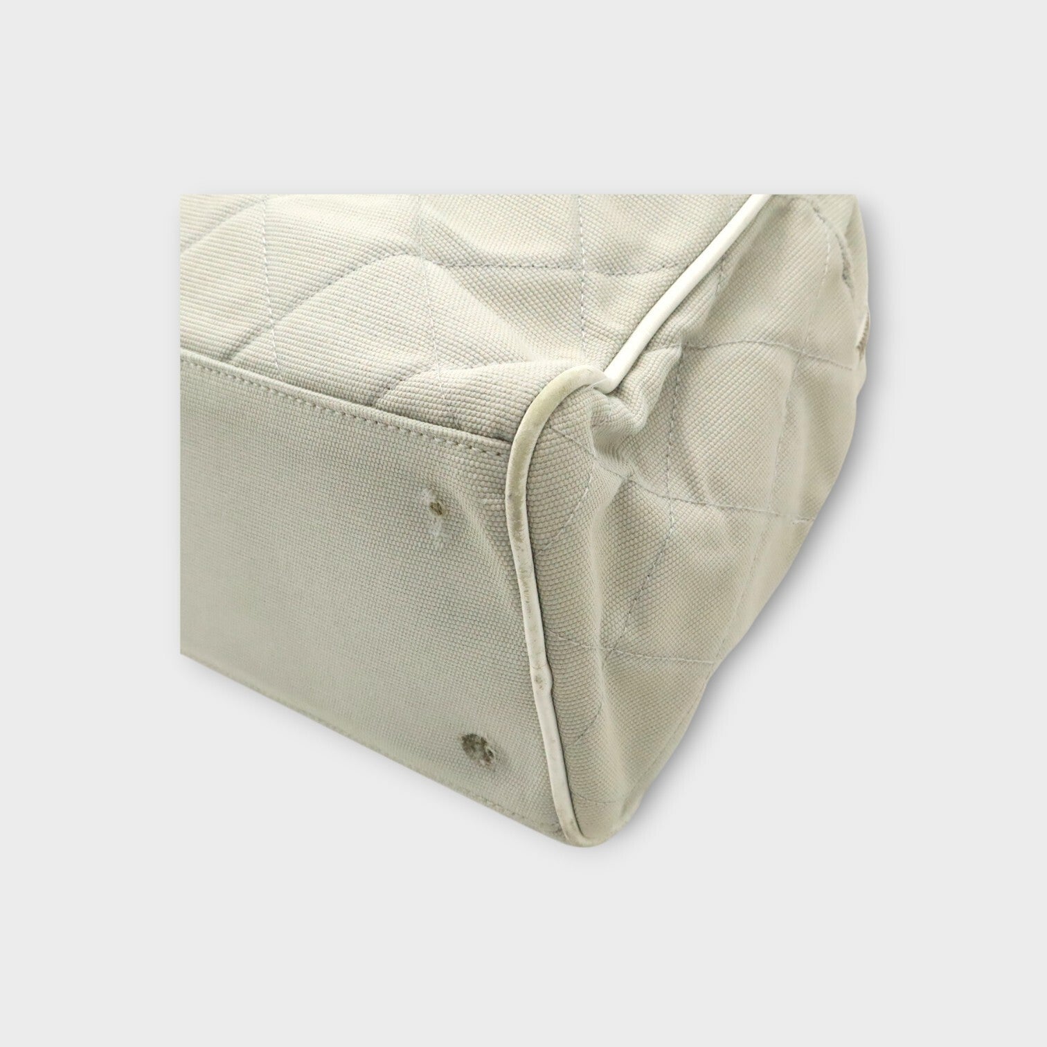 CHANEL Sports Line Matelasse Mini Boston Bag Canvas Leather Gray A15457 【B】