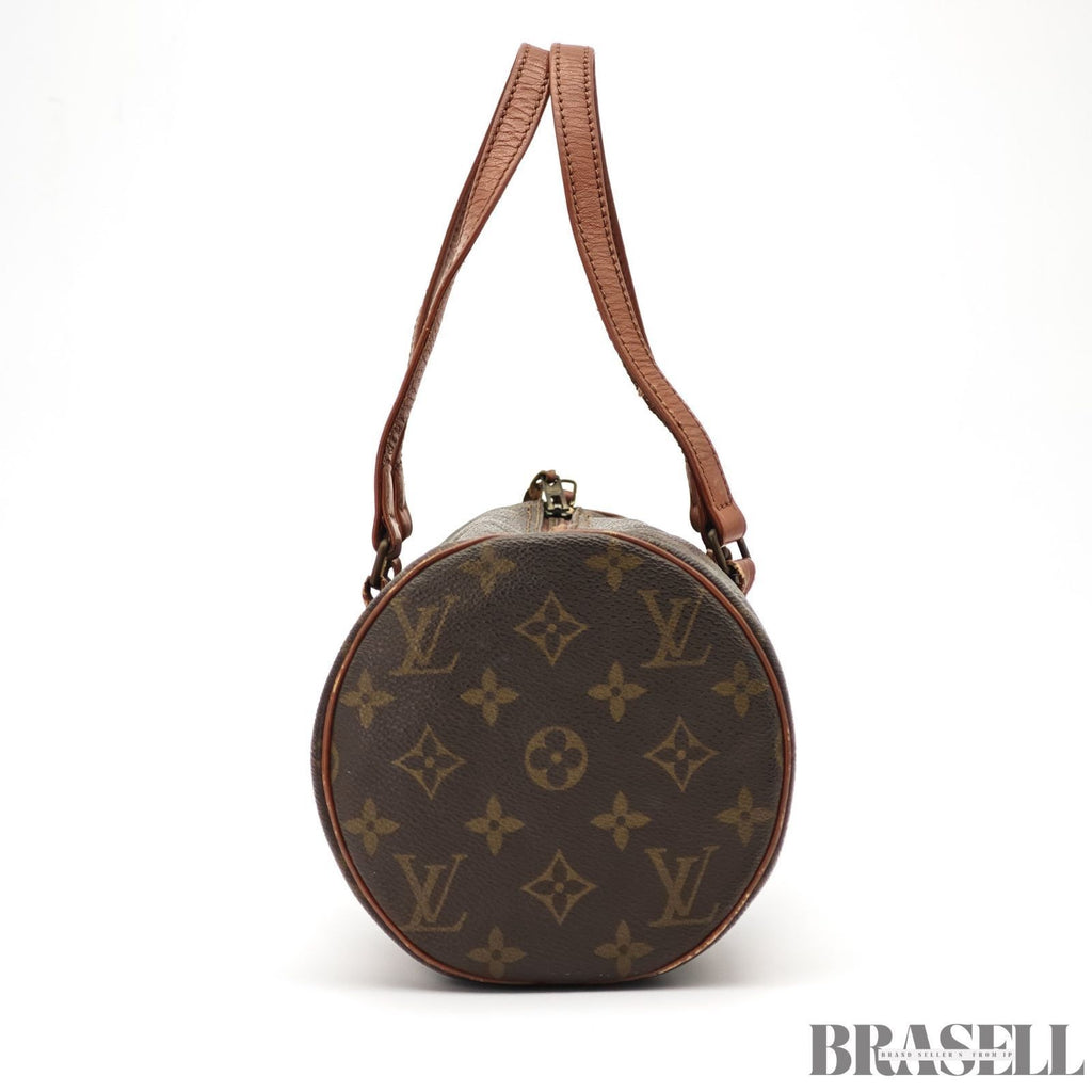Auth Louis Vuitton Monogram Papillon GM M51365 Handbag Tote Bag Brown w/Poach