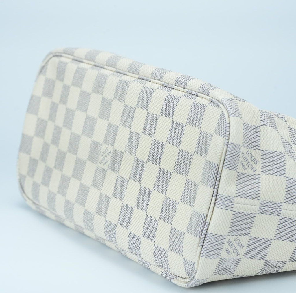 LOUIS VUITTON Damier Azur Neverfull PM N41362 Handbag Tote Bag with Pouch
