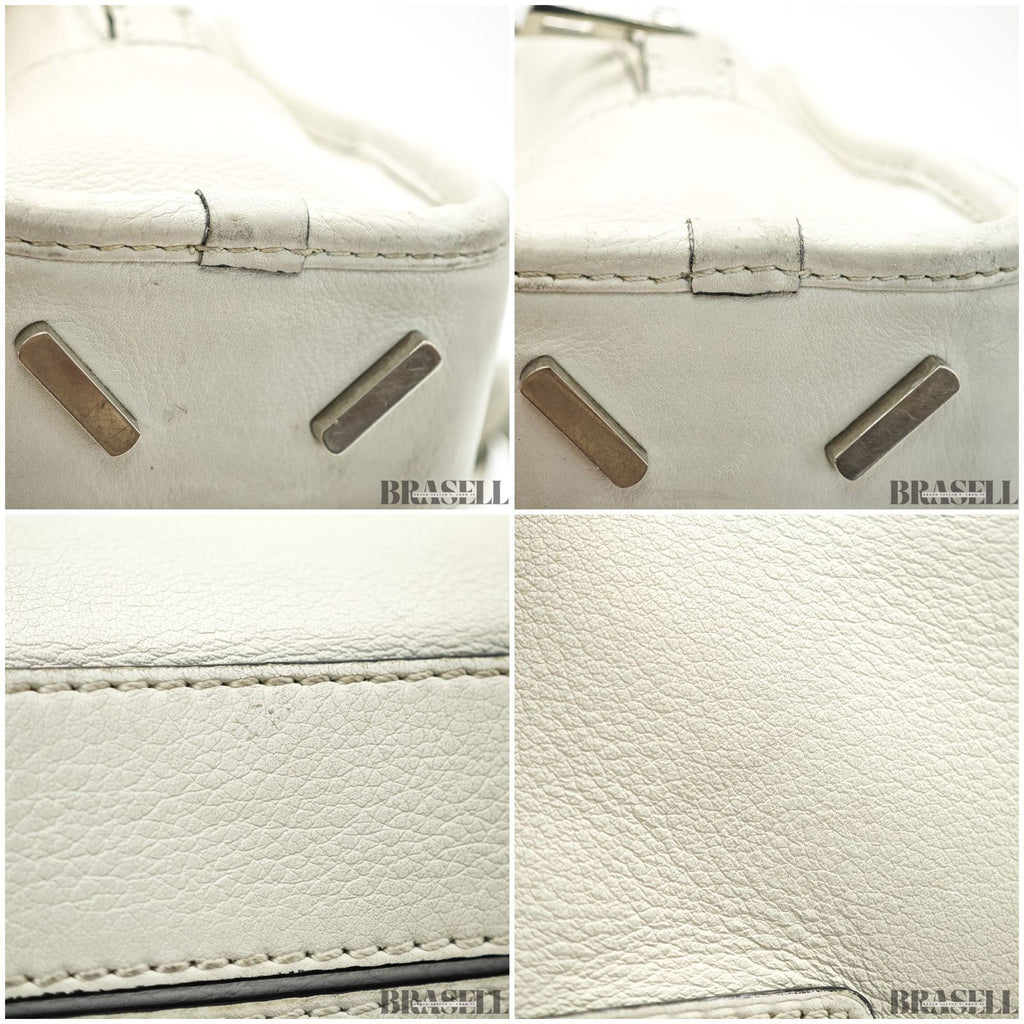 Loewe Amazona 23 A039N07X02 Handbag Shoulder Bag 2Way Pearl Gray Leather