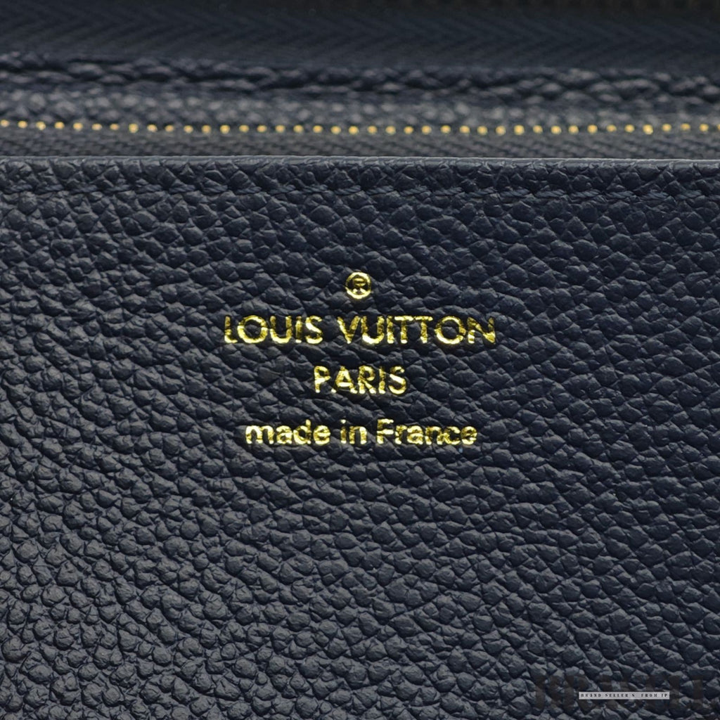 Louis Vuitton Monogram Empreinte Zippy Wallet Marine Rouge Leather M62121 Navy