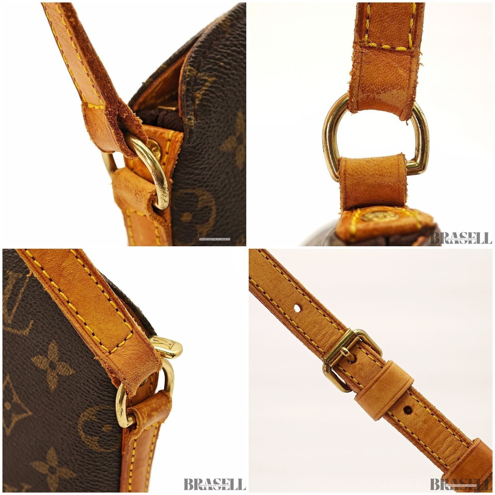 Louis Vuitton Monogram Drouot M51290 Shoulder Bag Crossbody Leather Brown Women
