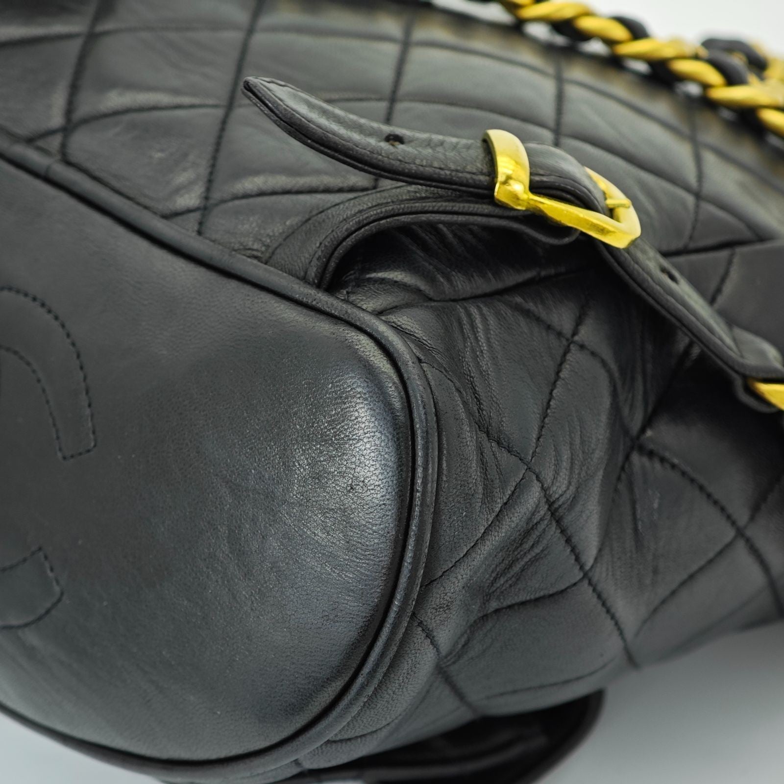 CHANEL Matelasse Bag Backpack Black Women's