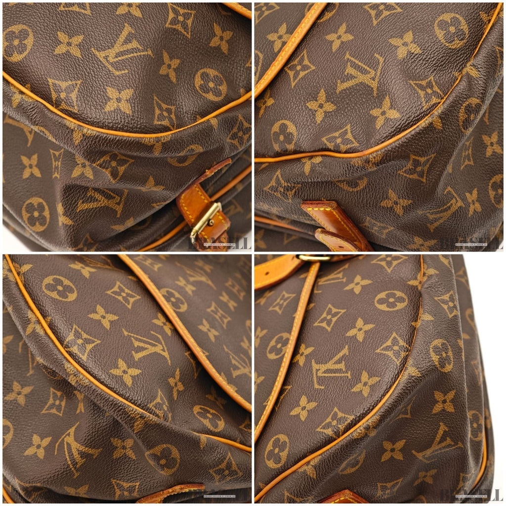 Louis Vuitton Saumur 35 M42254 Shoulder Bag Monogram Canvas Leather Brown Woman