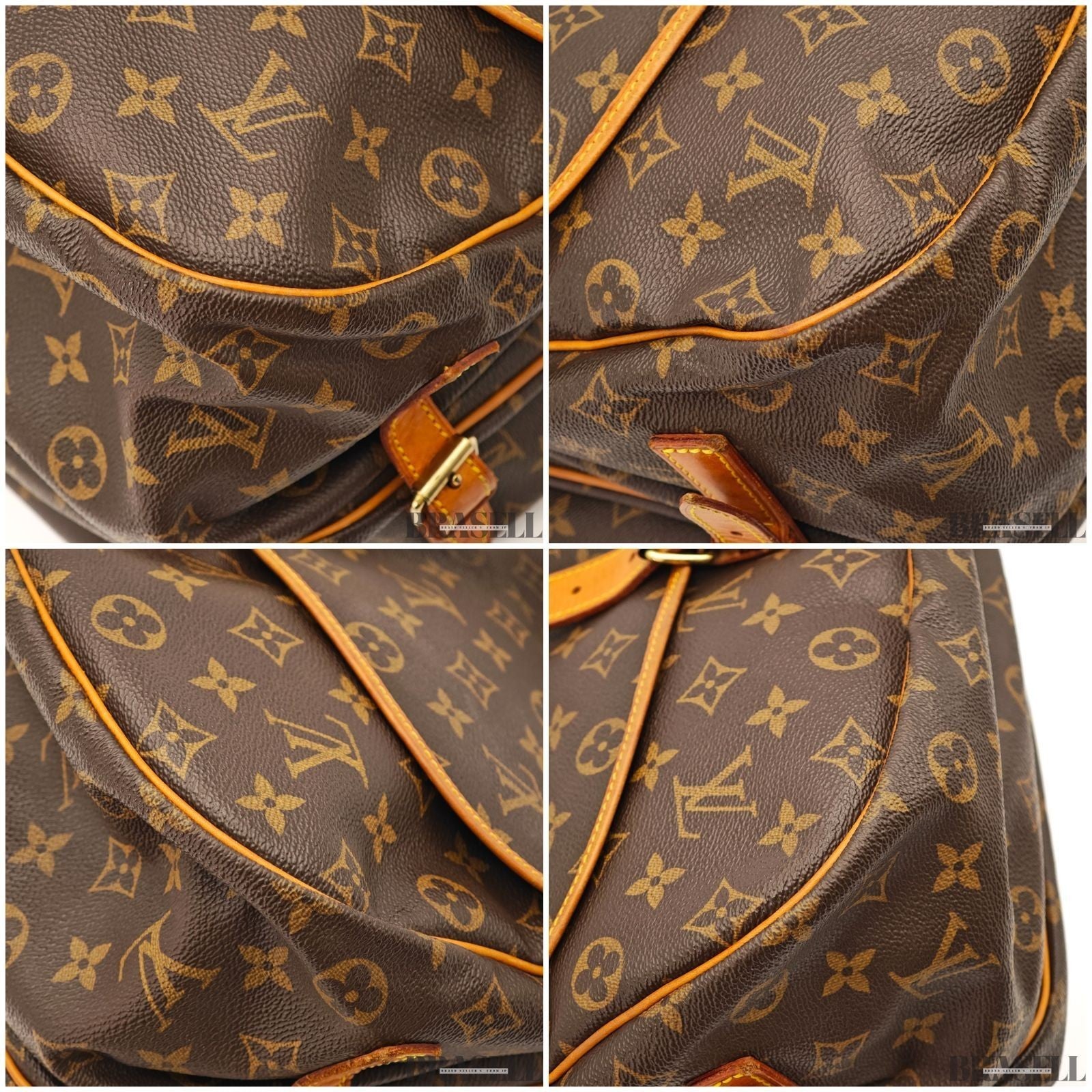 Louis Vuitton Saumur 35 M42254 Shoulder Bag Monogram Canvas Leather Brown Woman