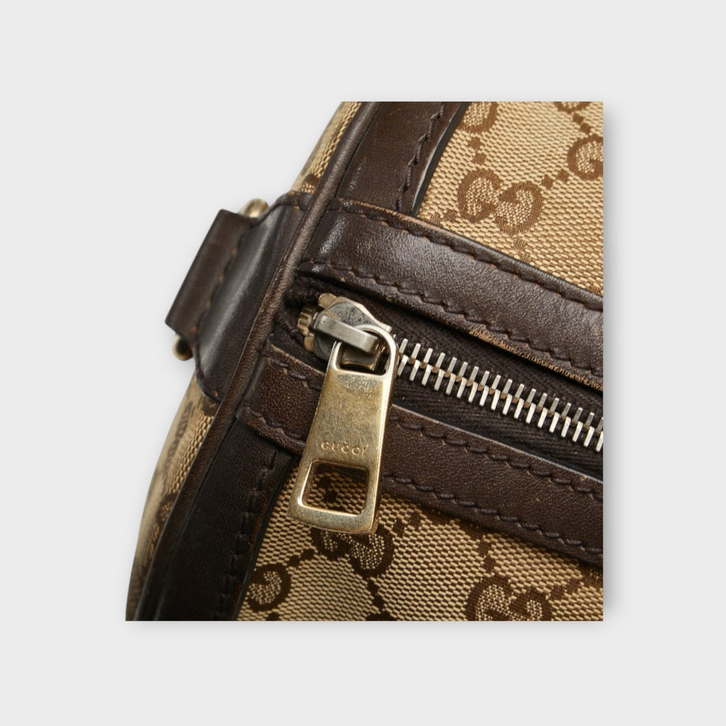 GUCCI GG Canvas Web Line Mini Boston Bag Shoulder Bag 2WAY 247205 Beige 【B】